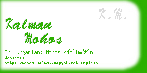 kalman mohos business card